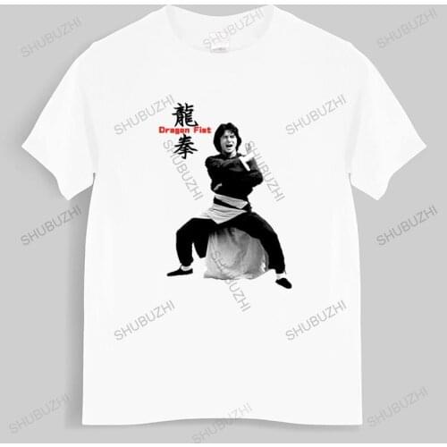 Tshirt men cotton tops Dragon Fist Jackie Chan Men T Shirt Funny Tees Black men t shirt euro size