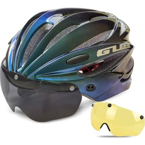 Gub K80 Plus Helmets Men Safe Women Cycling Helmet With Adsorption Magnet Glasses Integrally Molded Mtb Road Bike Cap