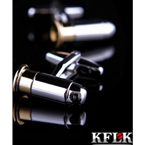 KFLK Jewelry shirt cufflinks for mens Brand Cuff link wholesale designer Button High Quality Bullet shape Wedding guests