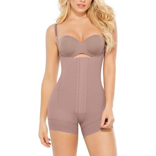 Open Bust Tummy Control Skims Shapewear For Women Postpartum Body Shaper Post Liposuction Bodysuit Hook Faja