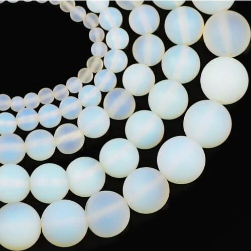 YHBZRET Round Opal Natural Stone Beads For Jewelry Making DIY Necklace Bracelet Material Accessories 4 6 8 10 12 mm Strand 15