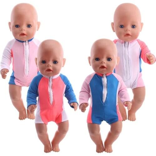 Swimsuit Wetsuit Fit 18-inch American And 43cm Born Baby Doll Clothes Accessories Generation Childrens Gift
