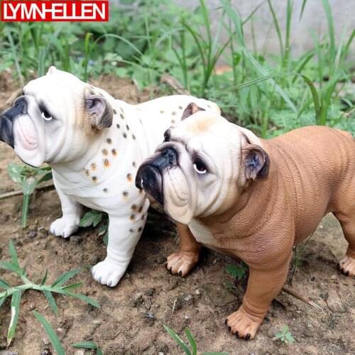 Simulation Pet Dog Wild Animal Large Bulldog Solid Static Model Collection Action Figure Education Children Cognition Toys Gifts