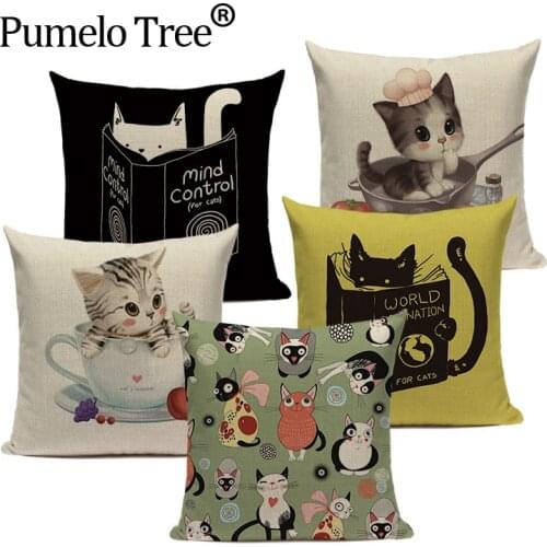 Fashion Cushion Cover Cute Animal Cat Pillow Case 45Cmx45Cm Custom Quality Valentine Day Gift Handmade Throw Cushions Pillows