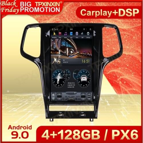 Carplay 2 Din Android 9 Tesla Multimedia For Jeep Grand Cherokee 2010 2011 2012 2013 2014 2015 2016 2017 2018 2019 GPS Head Unit