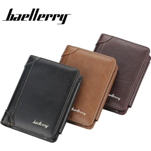 2020 New Leather Wallet Men High Quality Zipper Short Desigh Card Holder Vintage Coin Purse Men Wallet Billetera Hombre