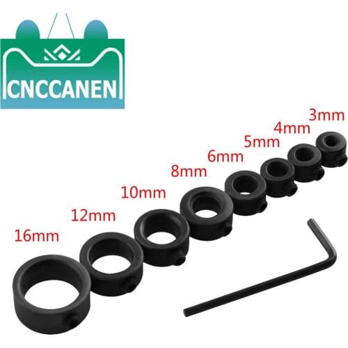 9pcs/set 3-16mm Limit Ring Drill Woodworking Drill Clamp Positioning Ring Locator Drill Bit Depth Stop Collars Ring Positioner