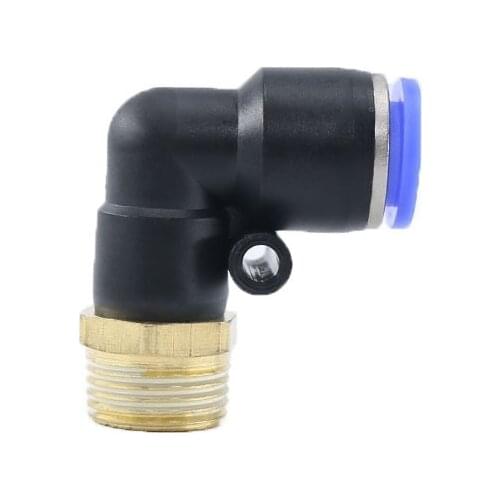 PL" Hose OD 14 16 12 10mm - 1/8'' 1/4'' 3/8'' 1/2'' L90 degree Shape Thread Pneumatic Tube Elbow Connector Air Push In Fitting