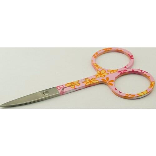 2pcs Professional Pink pattern Muti. Nail Scissor Manicure For Nails Eyebrow Nose Eyelash Cuticle Scissors Curved