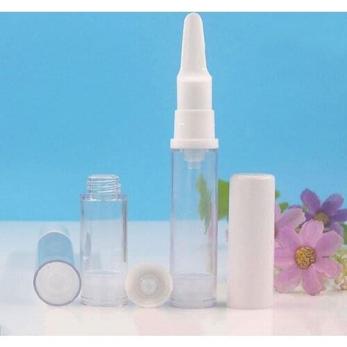 10ML Clear Plastic Airless Bottle Long Press Pump white lid Lotion/Emulsion/Eye Serum/Essence Skin Care Cosmetic Packing