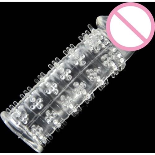 Candiway penis extender Dotted BOLD Reusable dildo cover Delay Impotence contraceptive vibrator sleeve G point Sex toys for Men