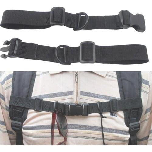 Chest Strap Harness Buckled Black Nylon With Whistle Adjustable Anti Slip Shoulder Bag Rope Backpack Accessories Outdoor Sports