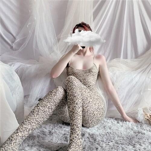 Sexy Lingerie Hot Silk Leopard Underwear Bodystocking Lenceria Mesh Baby Doll Erotic Lingerie For Women Tights Porno Pantyhose