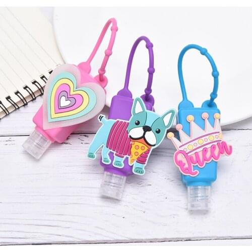 Dog Crown Love Silicone Case Bath Shower Hand Sanitizer Bottle Holder Portable