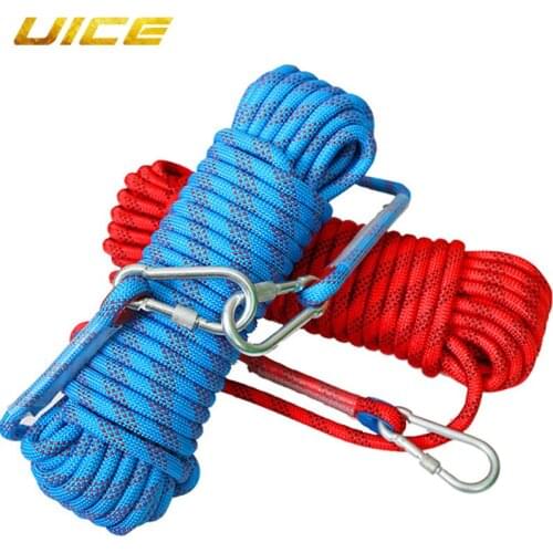 10/20M Static Rock Climbing Rope Tree Wall Climbing Equipment Survival Fire Escape Rescue Safety Rope Outdoor Hiking Accessory