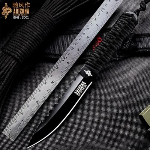 VOLTRON Camping survival tactical knife, outdoor hunting saber, tactical sharp straight knife sharp, portable defense knife