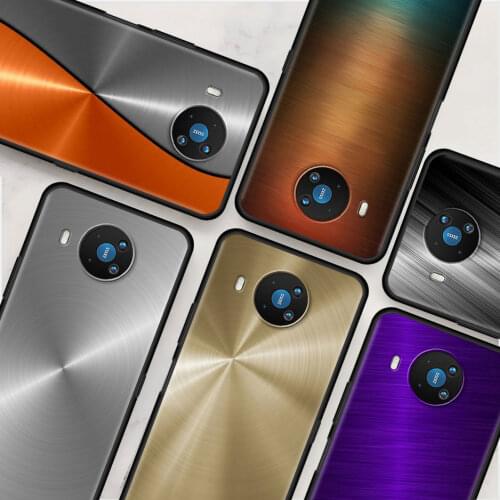 Dark Brushed Metal Texture Cover for Nokia 7.2 3.4 5.4 5.3 2.3 2.4 2.2 G10 8.3 5G 4.2 X10 3.2 1.3 1.4 X20 G20 C20 Phone Case