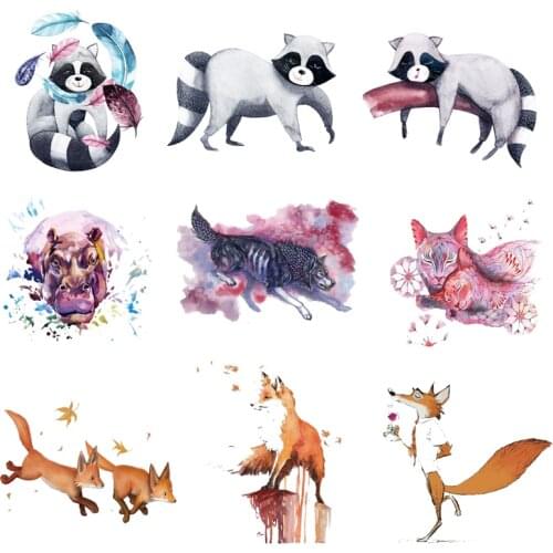 Iron-on Transfers for Clothing Patches for Clothes Heat Transfer Stickers Patch Diy Fox Applique Fusible Vinyl Adhesive Stripe I