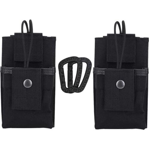 CP200 Radio Holster Universal Pouch Bag 2Pcs for Motorola PR400 PR860 MTX850 HT750 XTS1500 XTS2500 XTS3000 with 2 Free Carabiner