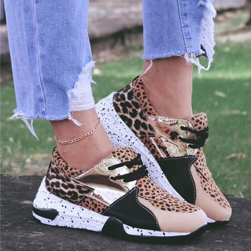 2021 Women Sneakers Shoes Spring Autumn Casual Shoes Flats Platform Breathable Fashion Leopard Shoes 6 Style