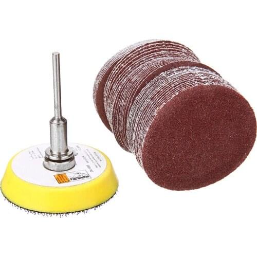 1/4'' Shank 50mm Sanding Disc 60-180 Grits Circle Sander Discs Abrasives Sanding Pad + Extension Rod Backer Plate For Polishing