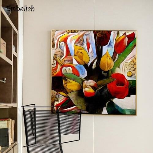 1 Pieces Colorful Roses Beautiful Abstract Flowers HD Print On Canvas Oil Paintings For Living Room Home Decor Wall Art Picture