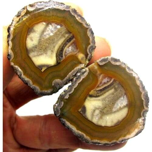 133g Pair of Unpolished Achat Agate Thunderegg Half Geode - crystals and stones healing Mineral specimen Home Decor x0225