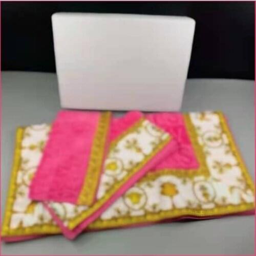 2021. New style, pure cotton lettering, three piece set of imported mowing pile towel