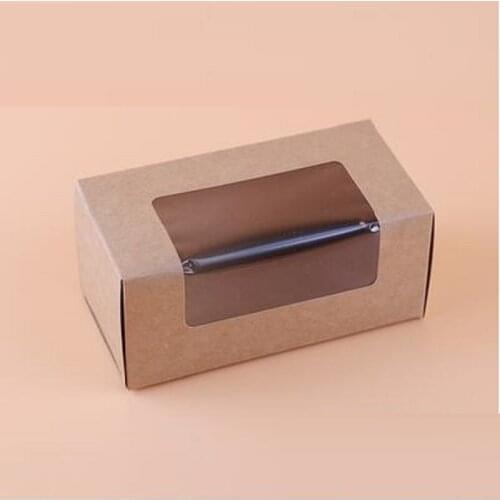 20pcs Carton Muffin Box Transparent window Baking Packing Boxes with Window