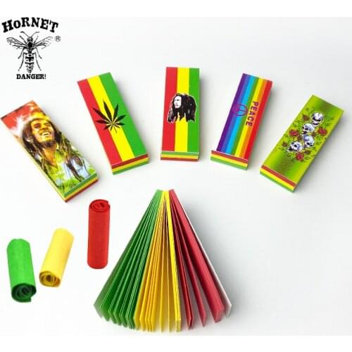 288 leaves HORNET 6 Booklets cool 3 Color Natural Cigarette Paper Tips Filter Rolling Smoking accessories Tobacco Paper Slim tip