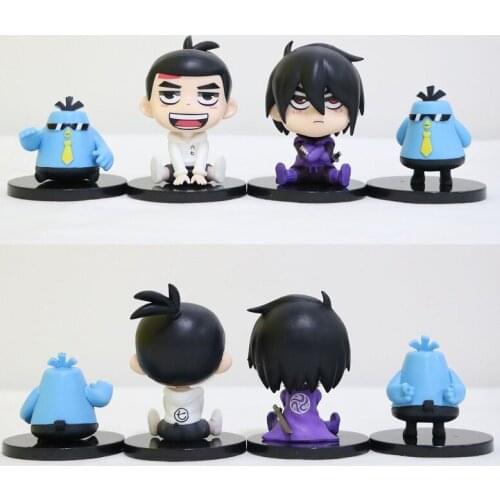 4Pcs/Set Cartoon Q Version Scissor Seven Figure Toys Cute Assassin: Wu Liuqi PVC Model Doll Colletiable Toy Kids Christmas Gifts