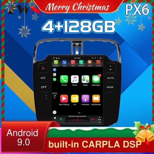 4G128G PX6 Tesla screen Android 9 For VW POLO Car Multimedia Player WiFi GPS Navigation Auto video audio radio 2011-2016