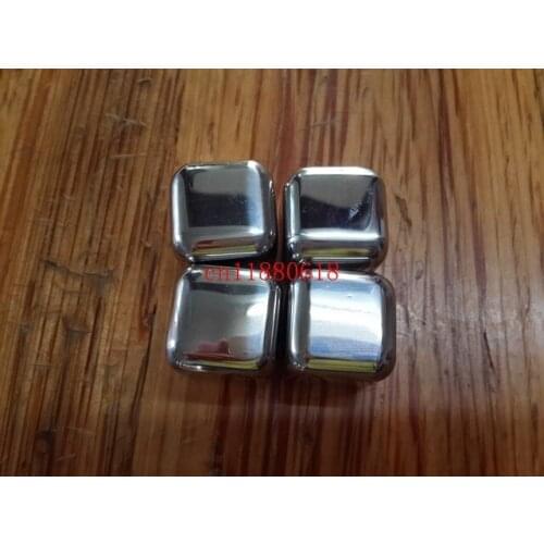 500pcs/lot Free Shipping High Quality Stainless Steel Whiskey Stones Ice Cubes Soapstone Chillers Stone Drink Party Gift cold