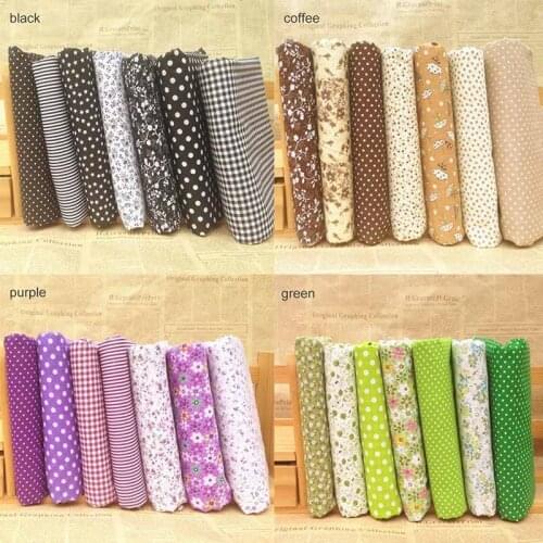 7Pcs DIY Sewing Textiles Fabric Scrapbook Patchwork Bags Quilting Tissue Cloth Quilt Needlework Pattern Cotton Fabric 50*50CM