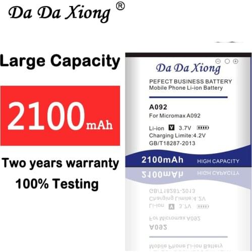 2100mAh Micromax A092 Battery for Micromax A092 3.7V High Quality Mobile Cell Phone battery