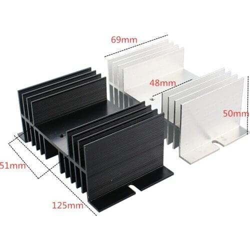Aluminum Heat Sink Dissipation Radiator Rail Mount Suitable for Single Phase Solid State Relay SSR-40DA 10A 25A 40A 60A 80A SSR