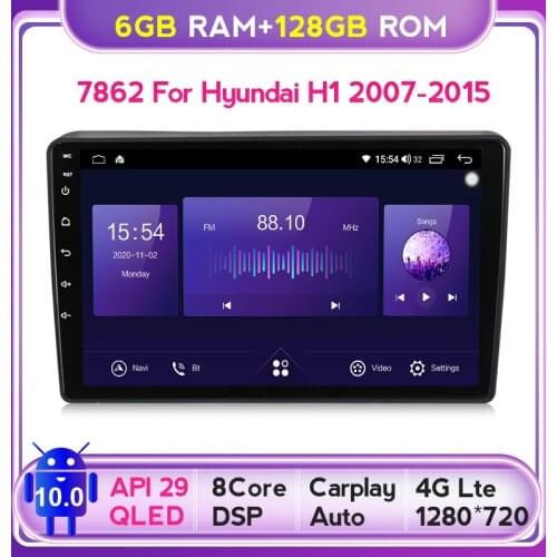 6G+128G QLED 5G WIFI Android 10 For Hyundai H1 TQ 2007 2008 2009 2010 2011-2015 Car Radio Navigation GPS Multimedia Video Player