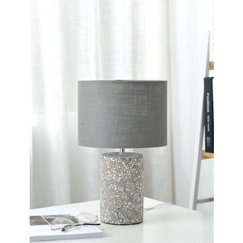 Cement bedside lamp terrazzo table lamp creative personality table lamp modern simple bedroom decoration warm lamps