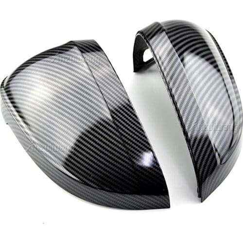 Carbon Fiber Pattern Car Rearview Mirror Covers for AUDI A4 S4 B9 A5 S5 2017-2021 Replace Side Mirror Caps Covers