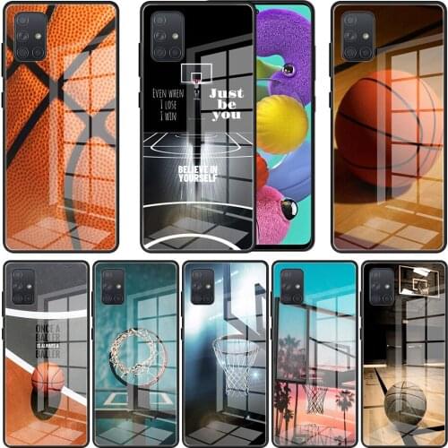 Basketball Basket Tempered Glass Phone Case For Samsung A51 A50 A70 A71 A21s A31 A91 A52 A72 A30 A10 A41 A40 A11 5G Cover