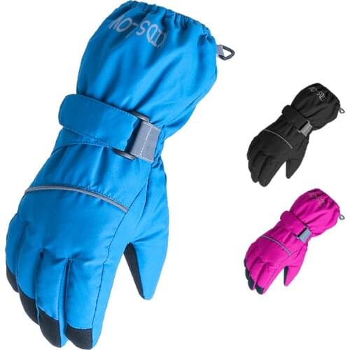 Kids Winter Gloves Windproof Waterproof Wear-Resistant Mitten For Boys Girls Skiing Snowboarding Non-Slipping Material At Palm