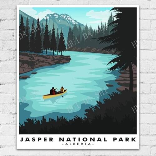 Jasper National Park Alberta Travel Poster