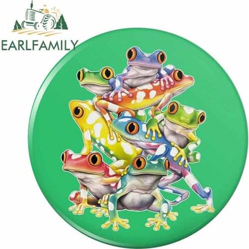 EARLFAMILY 13cm x 13cm for Frog Fine Car Stickers Vinyl Car Wrap Decal JDM SUV 4X4 RV Rear Windshield Bumper Decoration