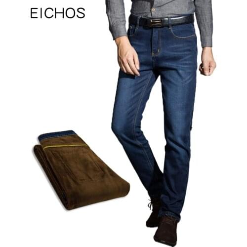 Мужские джинсы на флисе EICHOS China At AliExpress