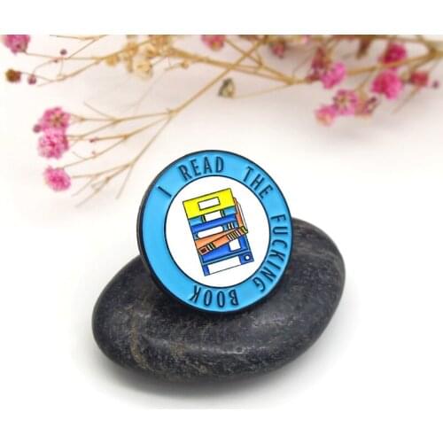 XEDZ Enamel Badge I Read The Book Minimalist Fashion Backpack Blue Minimalist lapel brooch Custom Pin Jewelry Gift to a friend