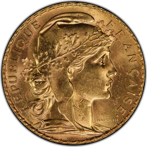 France 20 Francs 1899 1900 1902 1903 1904 1909 1912 Gold Marianne Rooster Brass Metal Copy Coin Collection Commemorative Coins