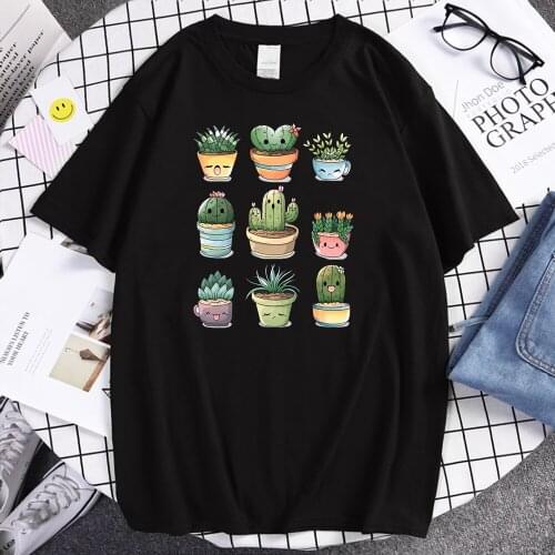 Cute Cartoon Plant Printing Mans T Shirt Comfortable Summer T Shirts Fashion S-XXXL Sportwear Oversized Crewneck Tshirts Men