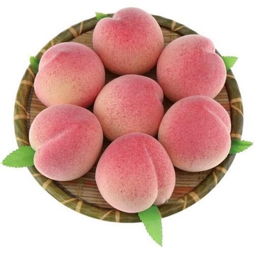 12Pcs Artificial Peach DIY Artificial Fruits Fake Peach Kindergarten Plastic Fake Fruit For Christmas Home Wedding Decoration