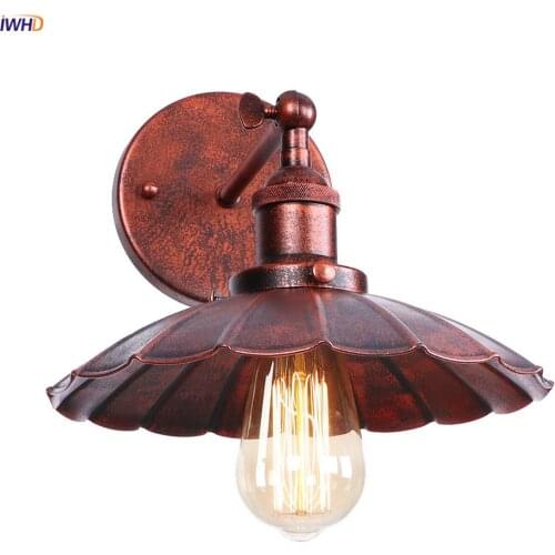 IWHD Industrail Decor Rust Wall Lights For Home Stair Mirror Loft Vintage Retro Wall Light Fixture Applique Murale LED Edison