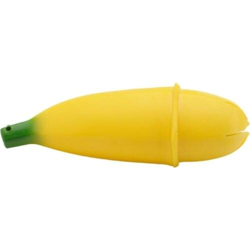 J60B Anti-anxiety Toy Squeeze Banana Interactive Toy Special Need Pressure Reliever Vent Ball Hand Exercise Toy for Calm ADD